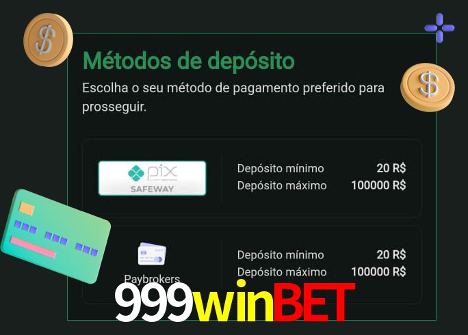 O cassino 999winbet oferece uma grande variedade de métodos de pagamento